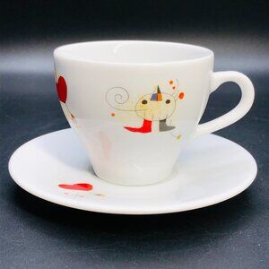 90s Lubiana Poland Porcelain Be My Valentine Coffee Tea Cup Saucer Set - FOR ONE
